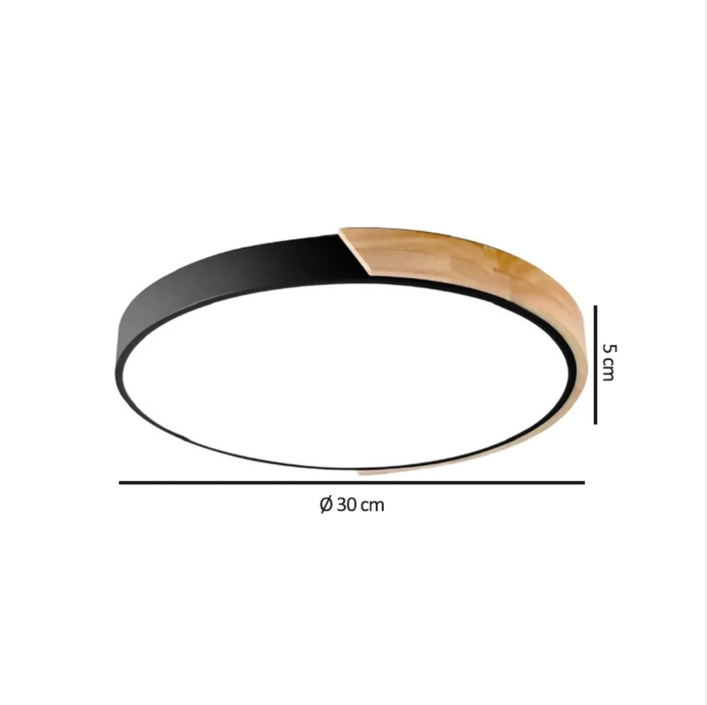 Plafón LED Cerchio Negro