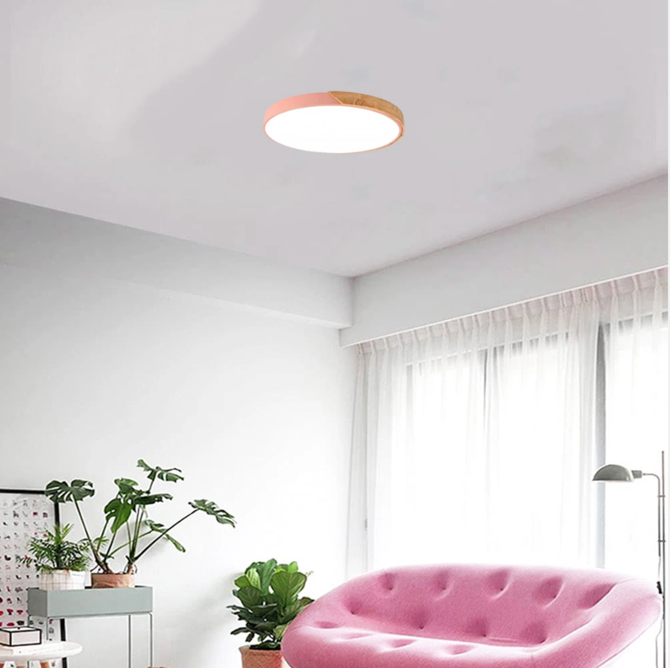 Plafón LED Cerchio Rosa